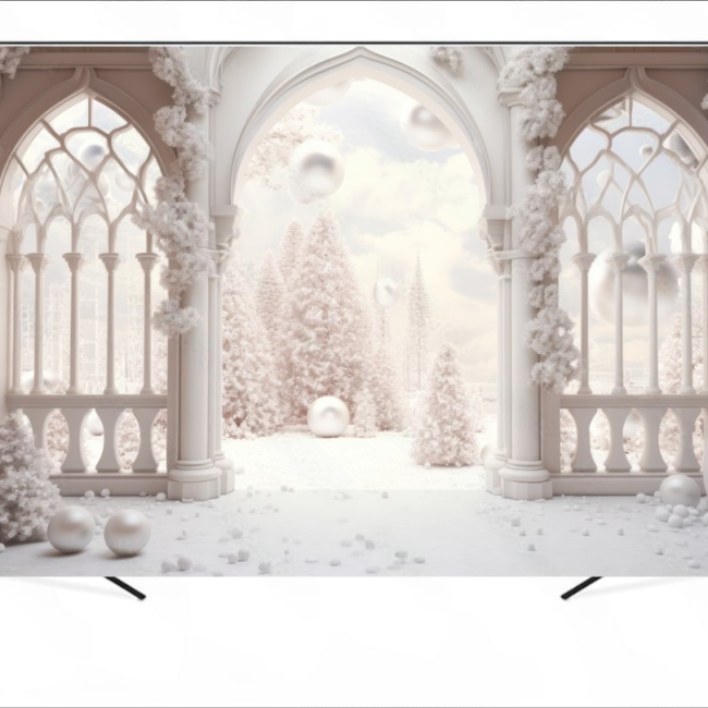 Вініловий фотофон "Beautiful white christmas aesthetic"