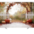 Вініловий фотофон «Autumn fall leaves and white lantern»