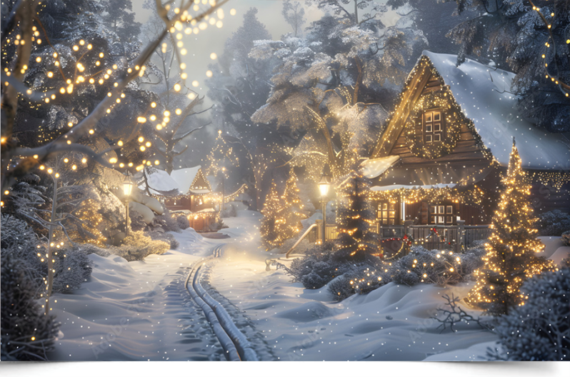 Вінілова фотозона “Beautiful Winter Homes” 1 Вінілова фотозона “Beautiful Winter Homes”