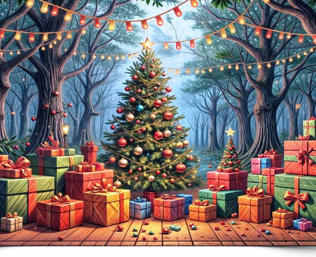 Вініловий фотофон New Year's tree decorations