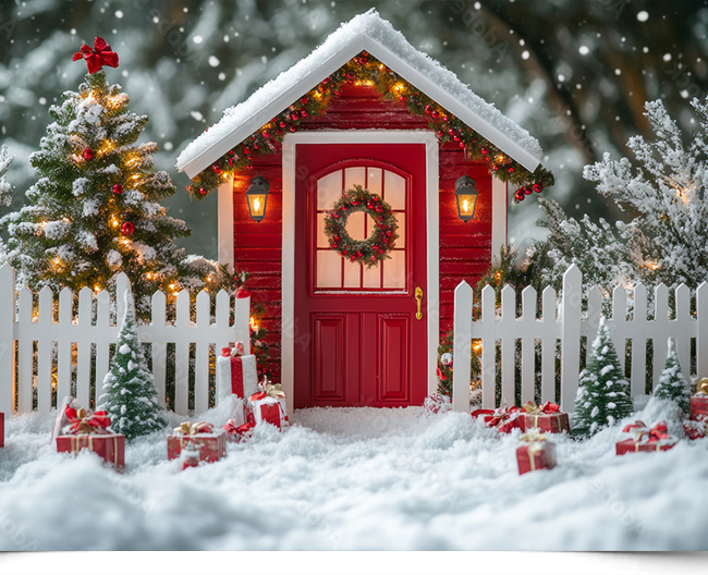 Вініловий фотофон Red House in Snow
