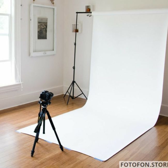 Фотофон студійний однотонний, фон для фото вініловий білий