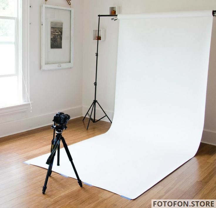 Фотофон студійний однотонний, фон для фото вініловий білий 1 Фотофон студійний однотонний, фон для фото вініловий білий