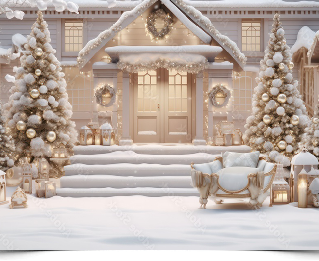 Вініловий фотофон “Christmas House Decoration”