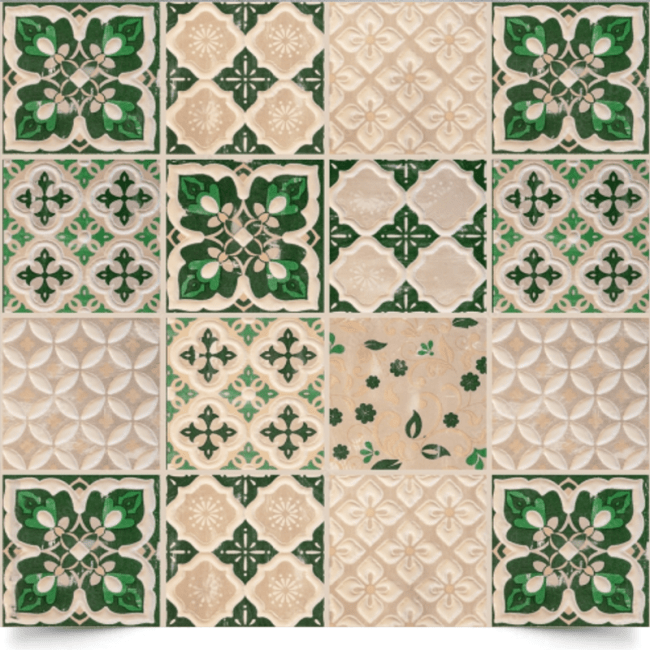 Вініловий фотофон Beige Green Shabby Mosaic