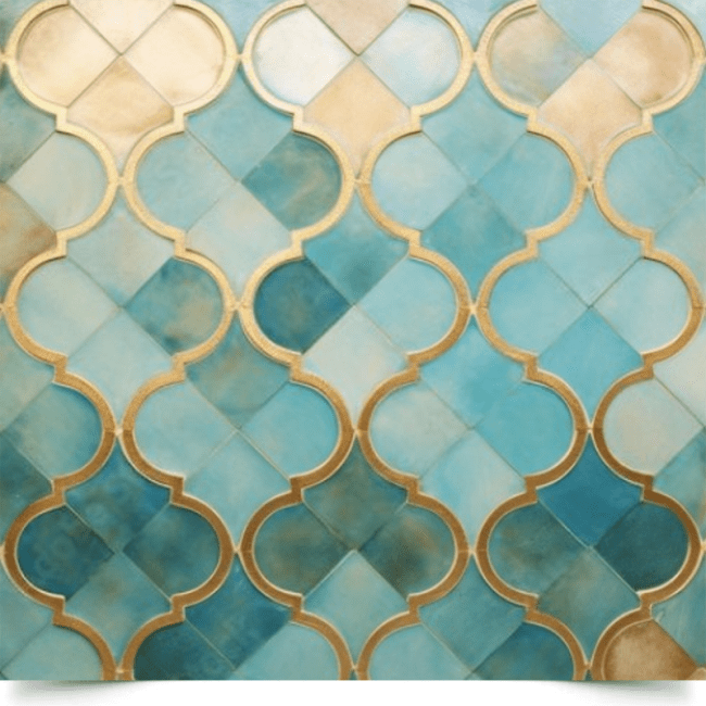 Вініловий фотофон Moroccan turquoise gold vintage ceramic